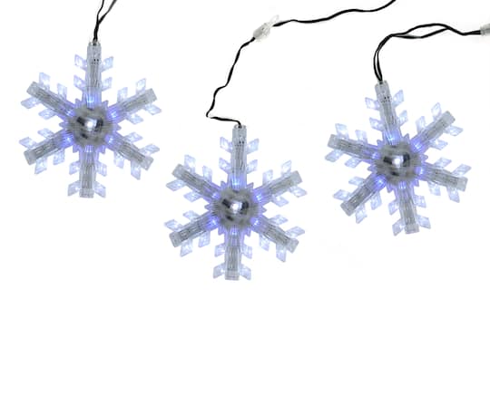 3ct. Cascading White and Blue LED Snowfall Snowflake Christmas Light Set